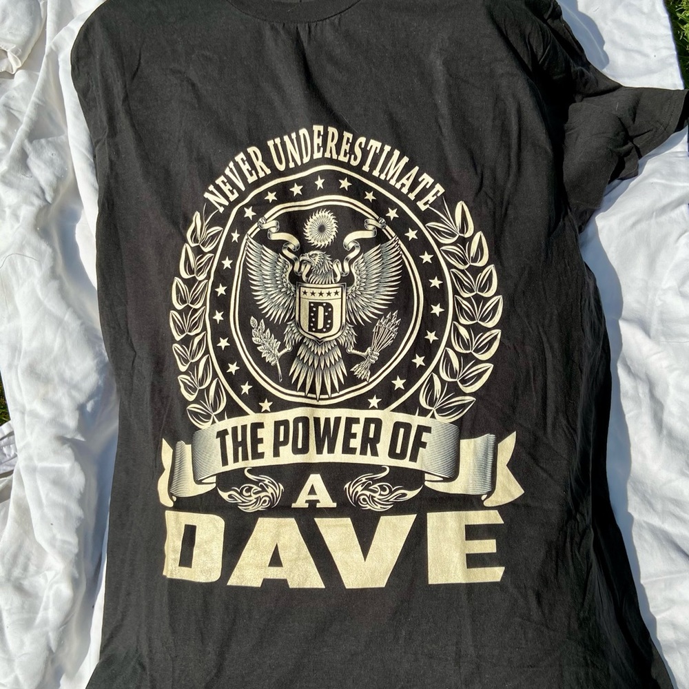 Men’s NWOT Tee Public Shirt for man named Dave, 2XL but fits like XL